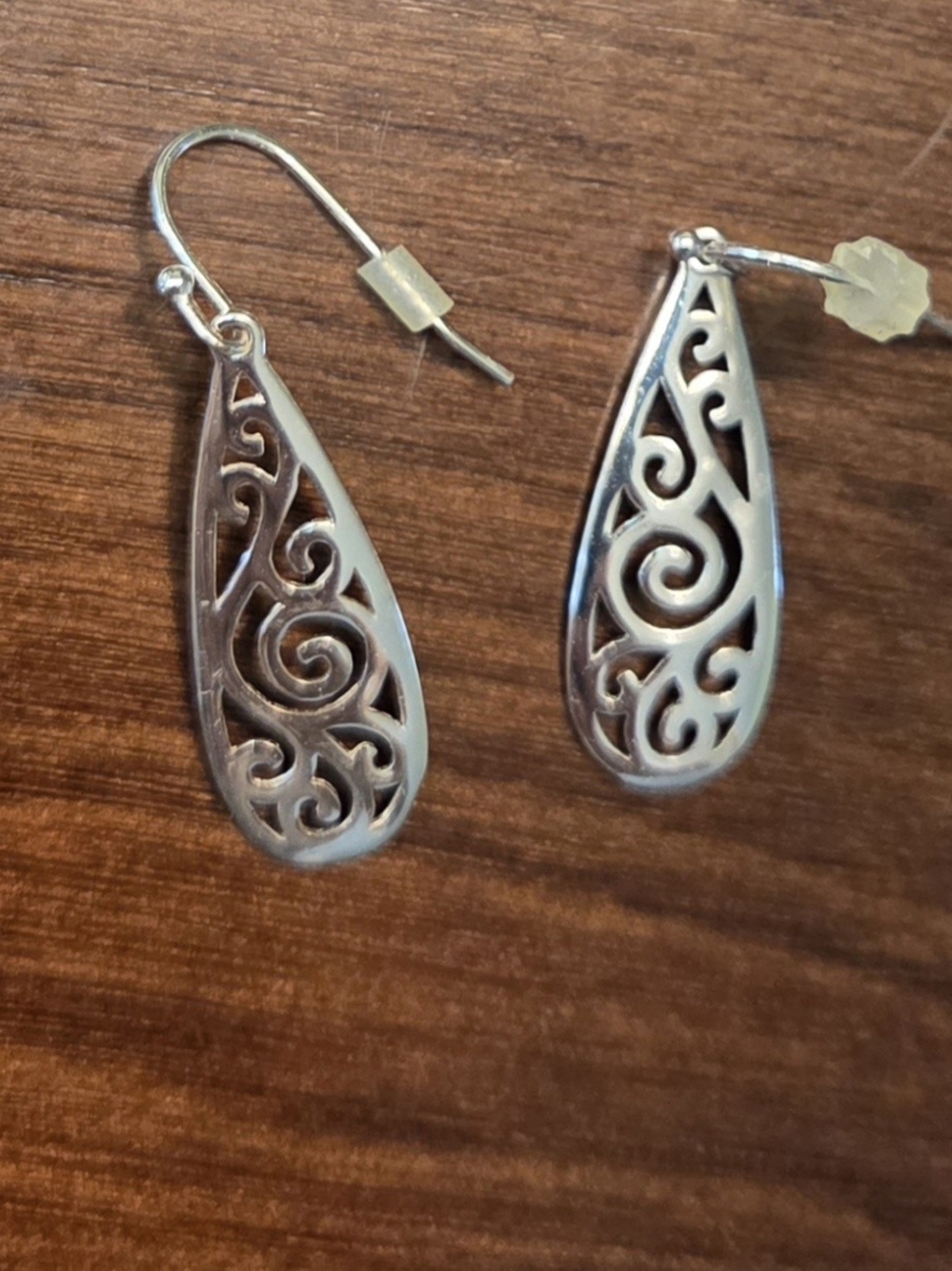 Silver Teardrop Dangle Earrings - Women Jewelry 1 Inch